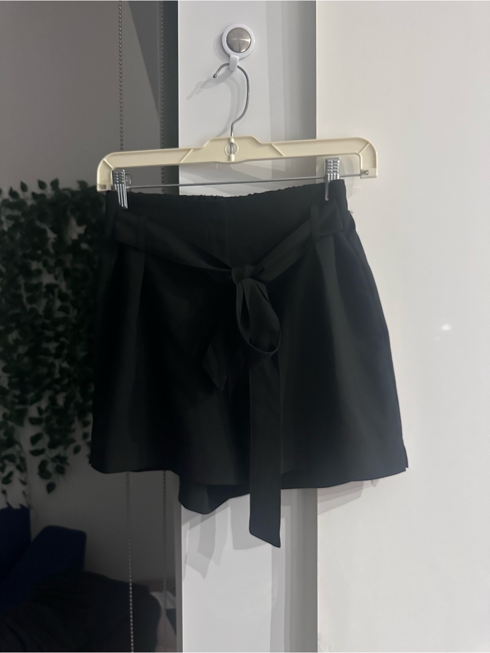 Have Black High-Waist Tie-Belt Shorts